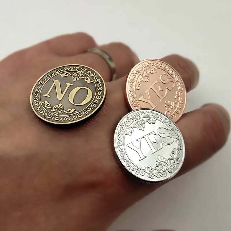 Coins Collection Coin Plating Charm Double Sided Embossed Make Decision Commemorative Badge Diameter 25mm YES or NO