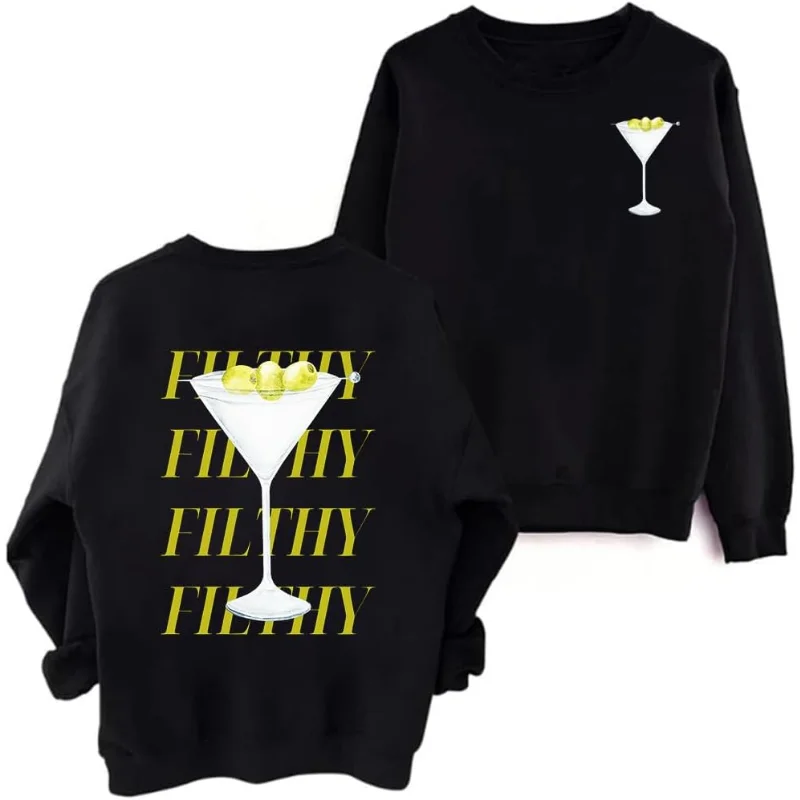 Filthy Martini Sweatshirt, Dirty Martini Sweatshirt, Retro Cocktail and Social Club Sweatshirt 2