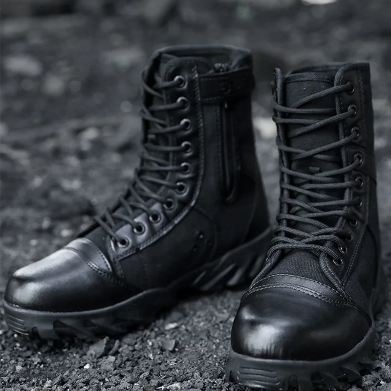 Black Hiking Shoes Trekking Boots Military Men Tactical Combat