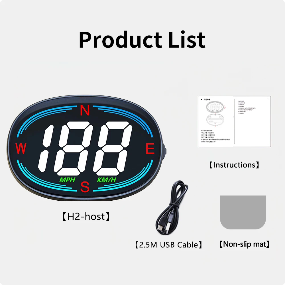 ZQKJ H2 HUD GPS  ÷, KMH MPH ӵ,  ڵ  ˶,  ÷  ÷ ׼