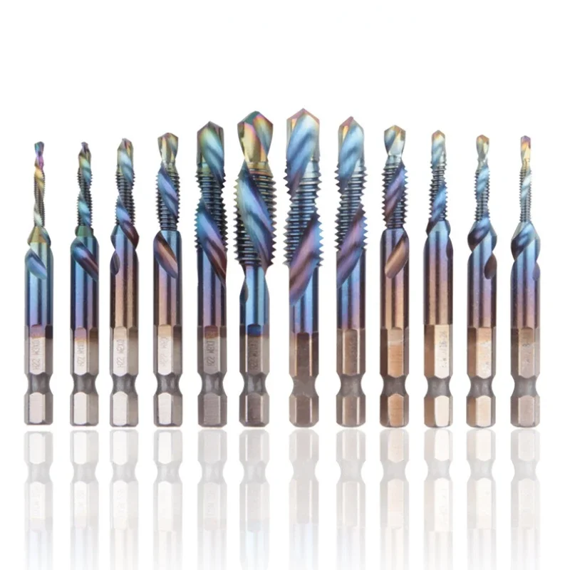 

Tap and Die Set Titanium Tool Hand Manual Threaded Screw Tap M6 Long Shank Woodworking Mechanical Workshop Drill Bit for Metal