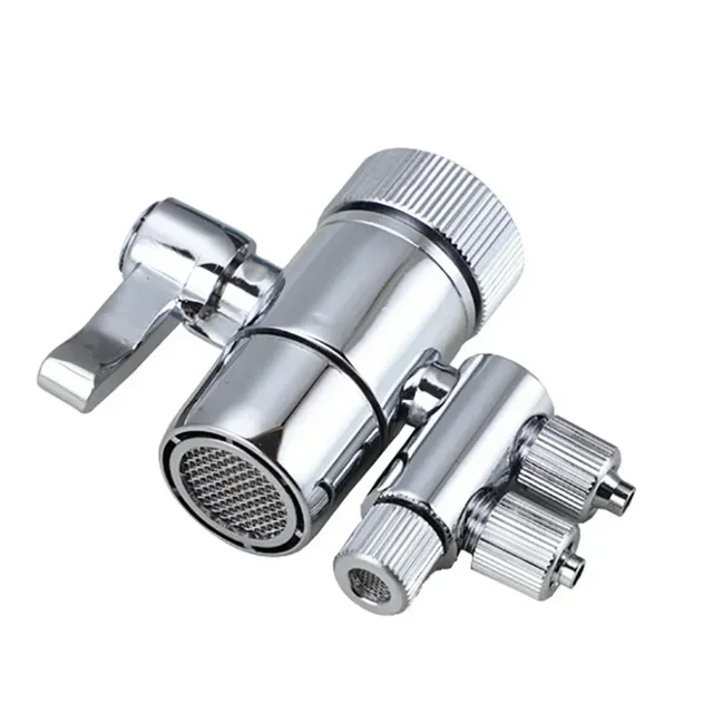 ก๊อกน้ํากรองน้ํา Diverter ก๊อกน้ําห้องครัวอะแดปเตอร์ Splitter Diverter วาล์วสําหรับเครื่องฟอกอากาศ 1/4 "ท่อ 1