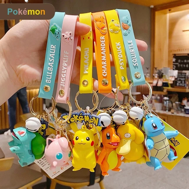 Pokemon action figure Pikachu Charmander Snorlax Squirtle Anime Pokemon Fashion Keychain Bag Keyring Pendant Birthday Gifts 1