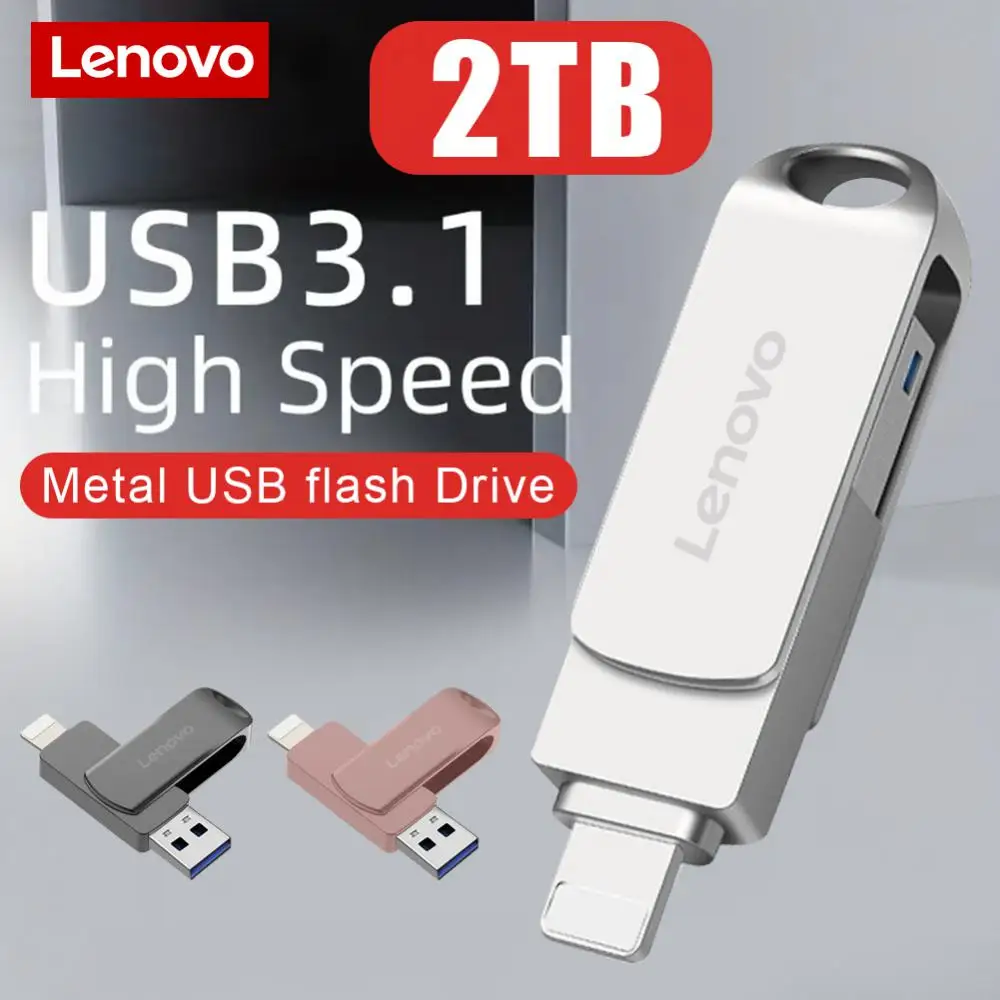 Lenovo 2Tb 128Gb Lightning Usb 3.1 Flash Drive 1Tb Pen Drive Otg Pendrive 2 In 1 Usb Memory Stick Usb Flash Disk Per Iphone Ipad