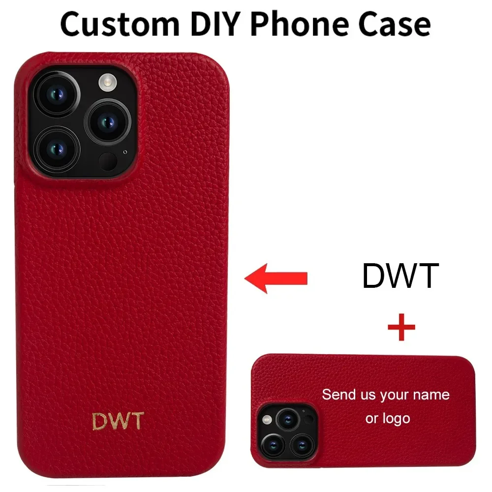 Luxury Custom Logo Genuine Leather Shockproof Phone Case Cover