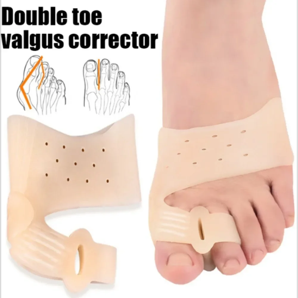 1pair Hard Silicone Toe Finger Separator Valgus Orthopedic Spacers Bunion Overlapping Hammer Foot Corrector Correction Tools