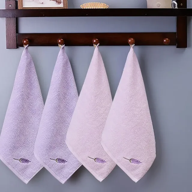 Purple Handkerchief Towel Comfortable Absorbent Washable Ins Simple Home Lady Square Design Fall Embroidered Artistic Quick Dry 5