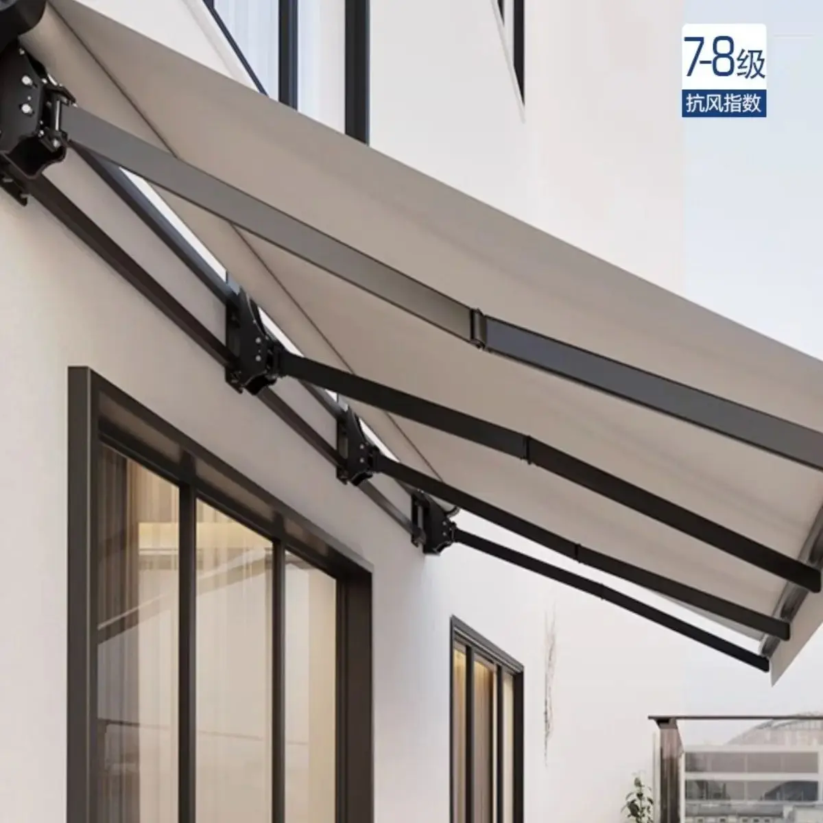 

Outdoor large-span heavy-duty electric awning telescopic awning remote control sun protection and rain folding awning