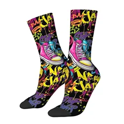Pop Art Men's Crew Socks with Trendy Hip - Hop Boom Print Design - One Size (NO.2)