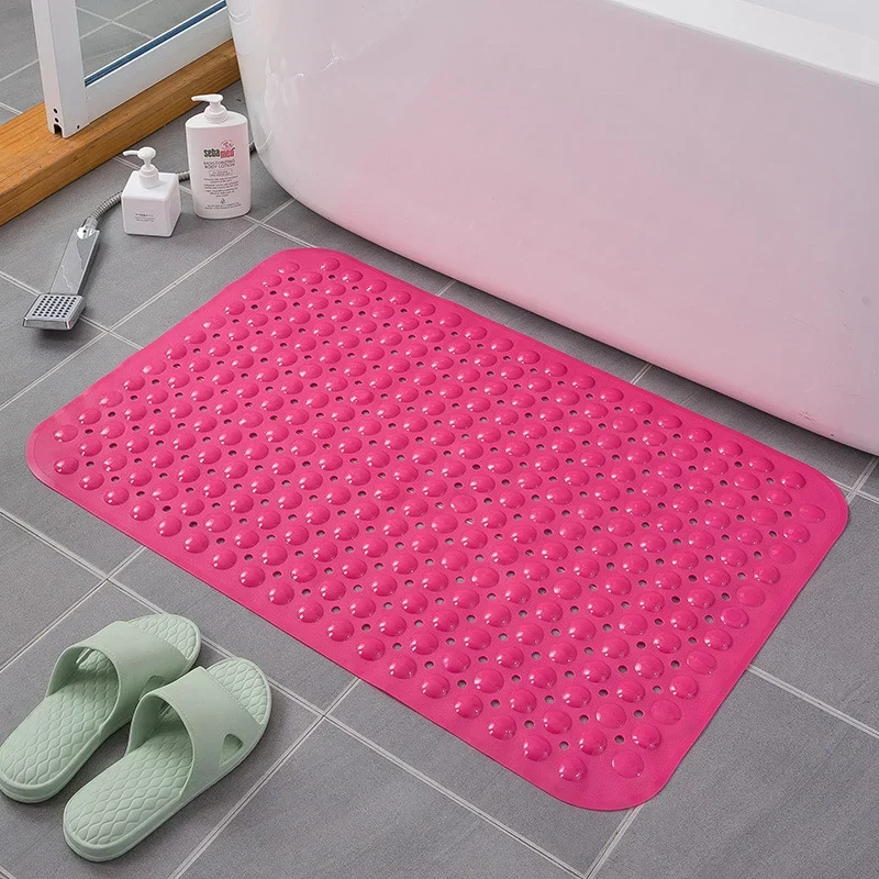 Extra Long Anti Slip Bath Tub Mat Bathroom Shower Mat Transparent Antibacterial Machine Washable for Bathroom Kid Toddler Senior