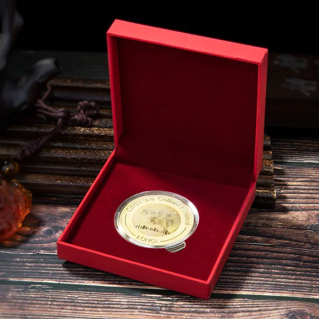 빨간색 사각형 기념 동전 배지 선물 컬렉션 상자: 소중한 순간을 보존하세요