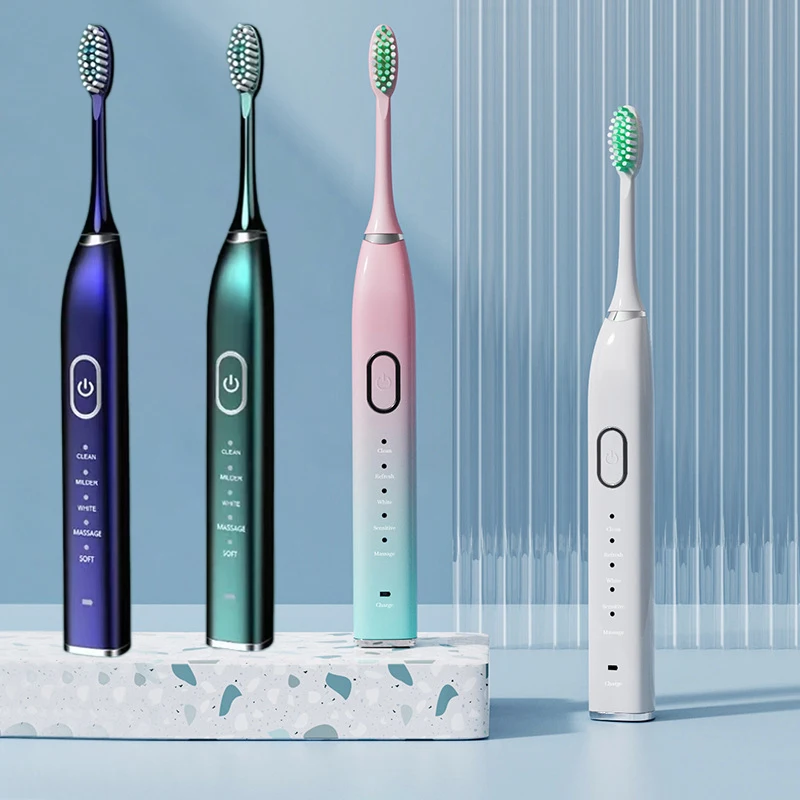New Sonic Electric Toothbrush USB Rechargeable Metal Teeth Brush IPX7 Waterproof For Adults Teeth Whitening Cleaning Brush