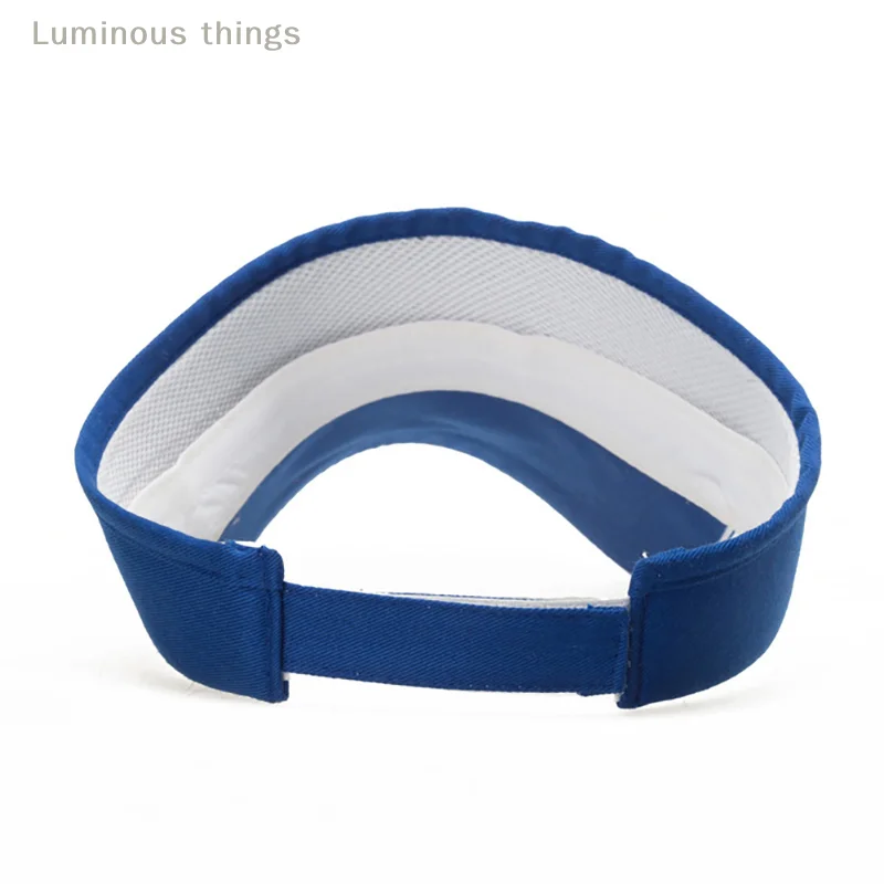 Summer Empty Top Visor Cap Sunscreen Hat Outdoor Leisure Hat Wide Brim Man Cotton Cap Adjustable for Running Tennis Golf Unisex