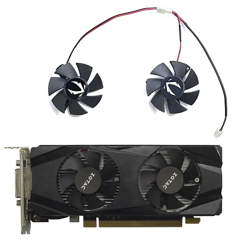 2 Pcs 45Mm 2Pin T125010Su(B) Gtx1050 Mini Gpu Fan, Per Zotac Geforce Gtx Muslimate Mini, Gtx 1050 Mini Ventola Di Raffreddamento Della Scheda Grafica