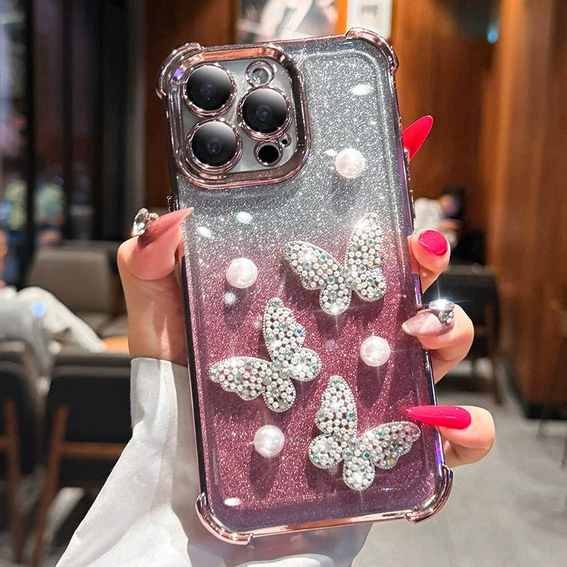 Luxury 3D Pearl Butterfly Glitter Shockproof Phone Case For Honor Magic 7 Lite X9C X9A X9B X6A X6B X8A X8B X8C X7A Back Cover 1