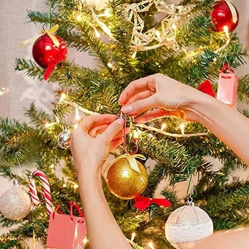 200/50PCS Christmas Metal S-Shaped Hooks for Tree Ball Pendant