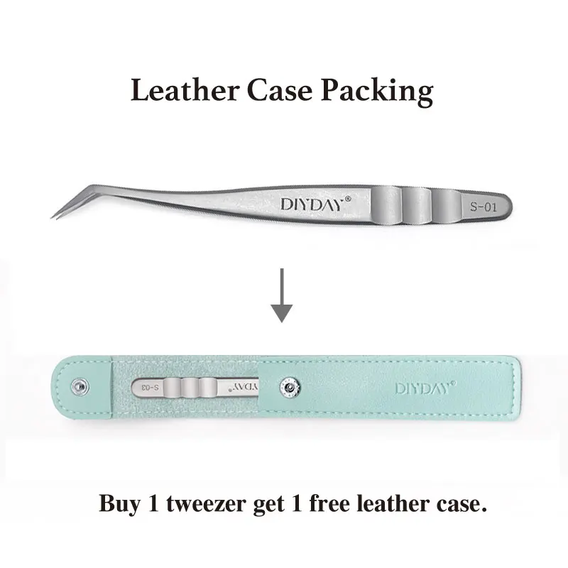 DIYDAY Eyelash Extension Tweezers Stainless Steel Eyebrow Precision Tweezers Fiber Tip Volume Isolation Lashes Extension Tweezer 2