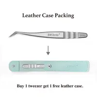 DIYDAY Eyelash Extension Tweezers Stainless Steel Eyebrow Precision Tweezers Fiber Tip Volume Isolation Lashes Extension Tweezer 2