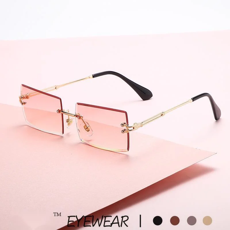 Lunettes de soleil sans cadre, dégradé carré, pièce d'océan, à la mode, pour célébrités d'internet, Photo de rue, nouvelle collection_voghion.com