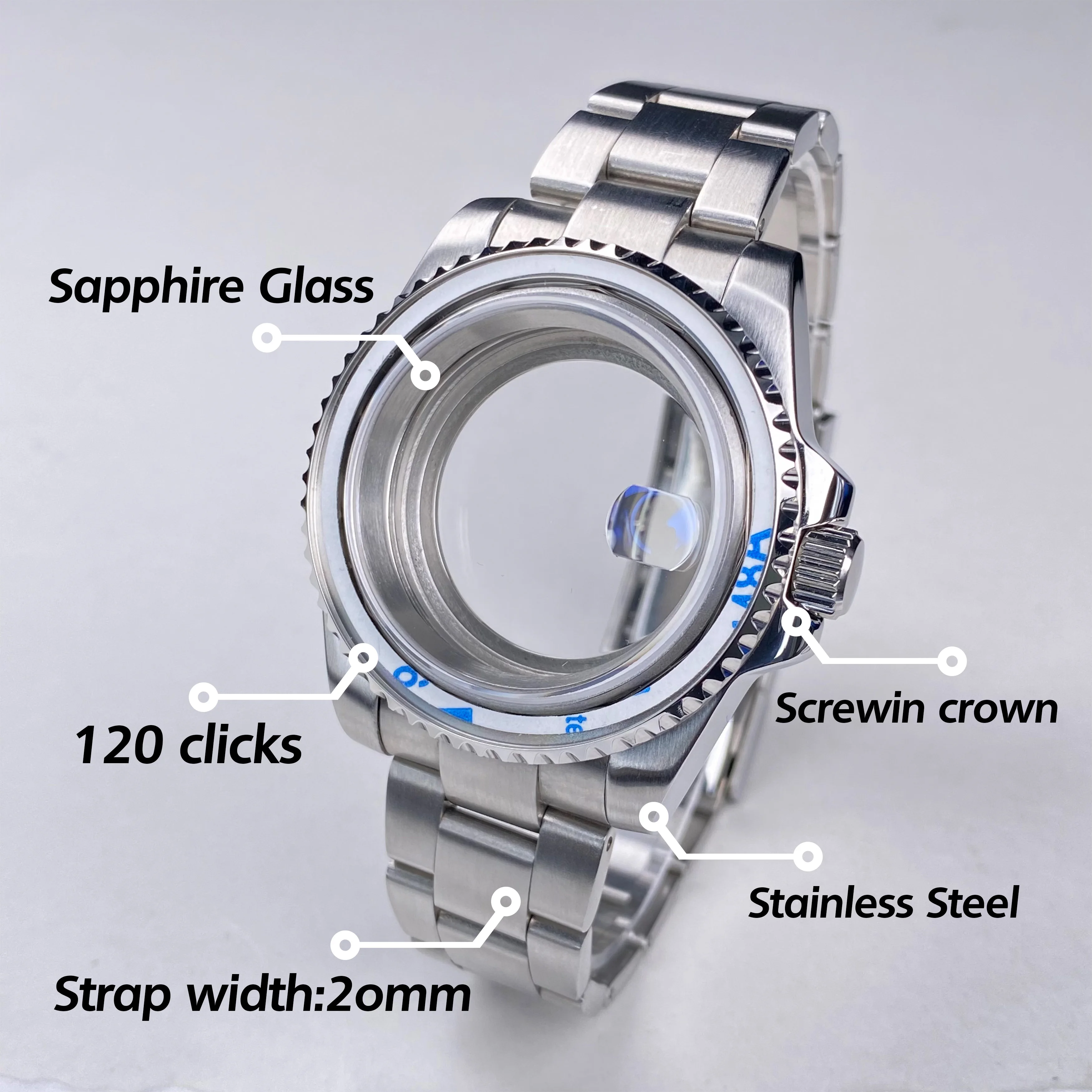 Orologio Da Uomo 40MM Nero Grigio Ceramica GMT Orologio - Foto 8