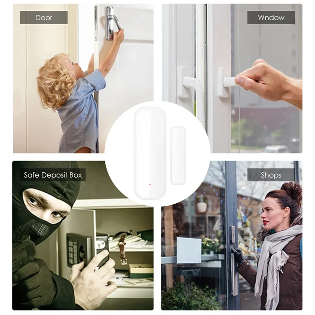 Tuya WiFi  Door Sensor Window Sensor Smart Home Wireless Door Detector Smart Life APP Remote Control for Alexa Google Home 4
