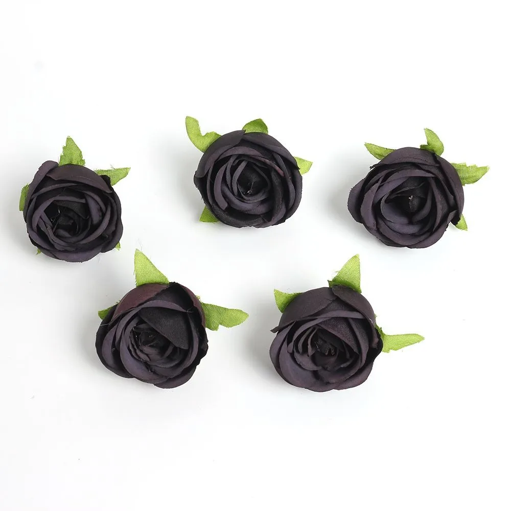 2/5/10 Stück schwarze künstliche Blumenköpfe, Hochzeitsdekoration, künstliche Blumen für Zimmer, Blumenwanddekoration, DIY-Kranz, Basteln, Geschenkzubehör – Detail 10