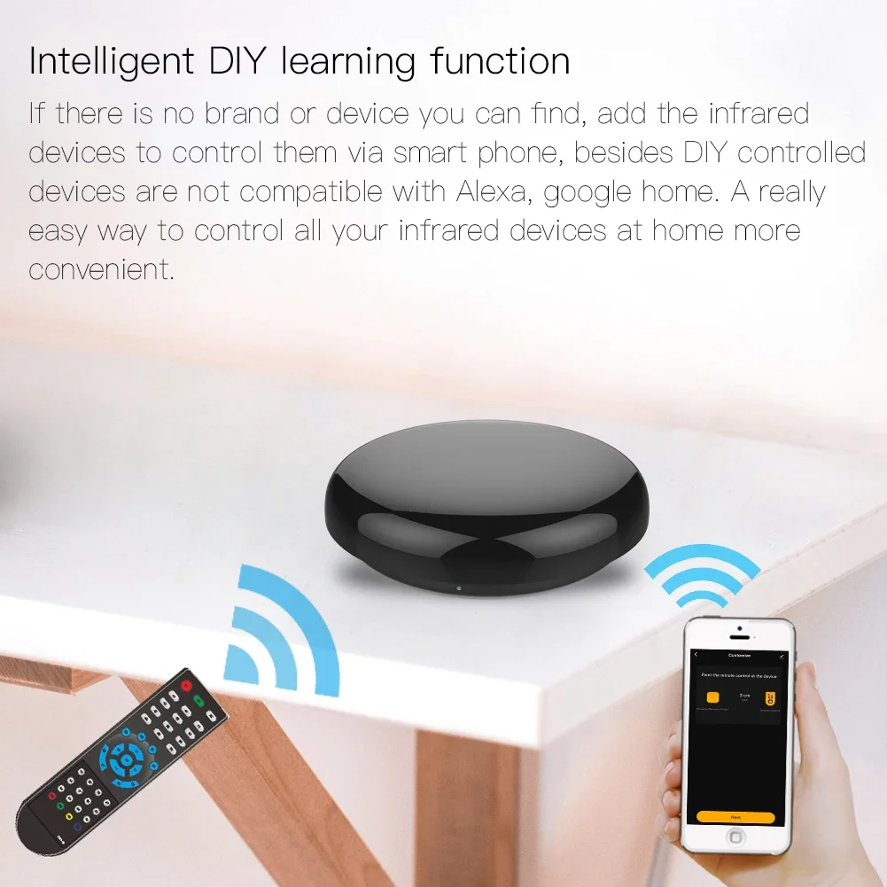 Фото Инфракрасный пульт дистанционного управления Smart Life, управление через приложение One для всех, Управление ТВ, DVD, AUD, работает с Alexa Google Home №2