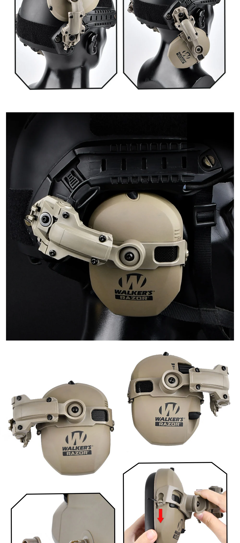 ARC Walker's Razor Headset Helmet Mount Bracket Adapter