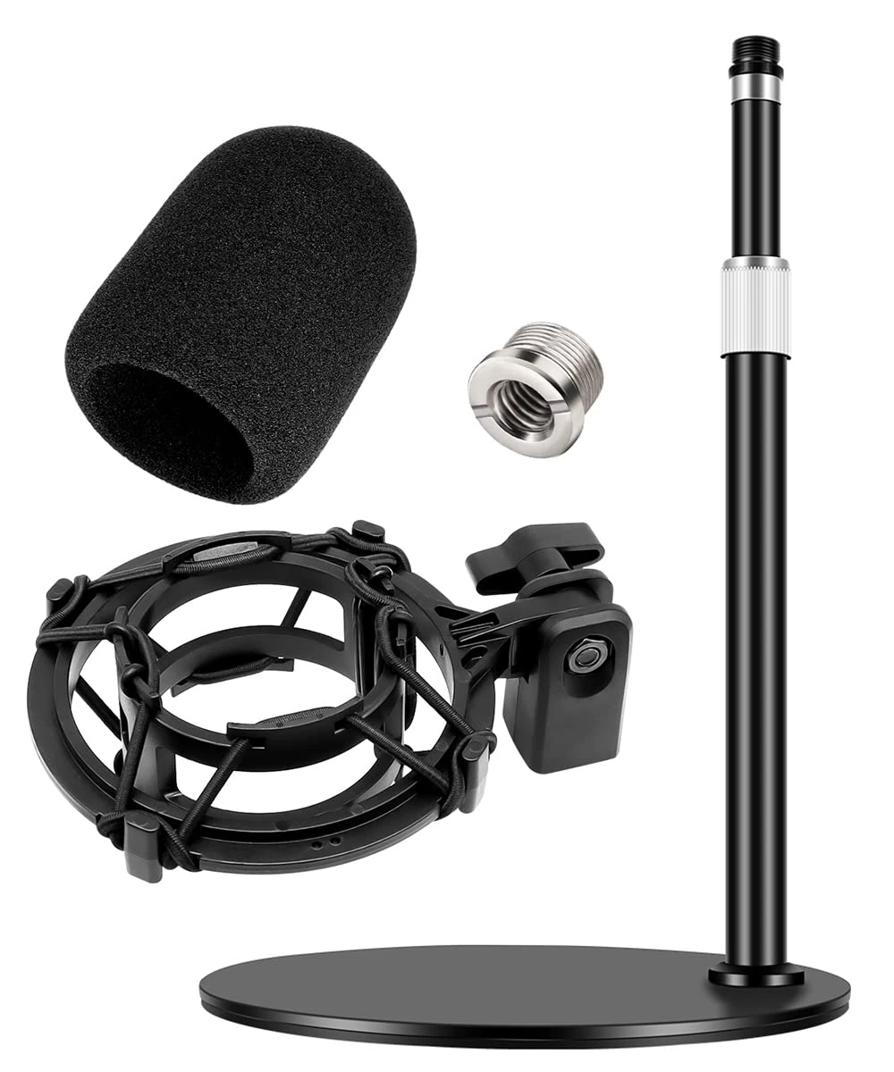 Etour AT2020 Desktop Microphone Stand, Adjustable Mic Desk Stand, Shock