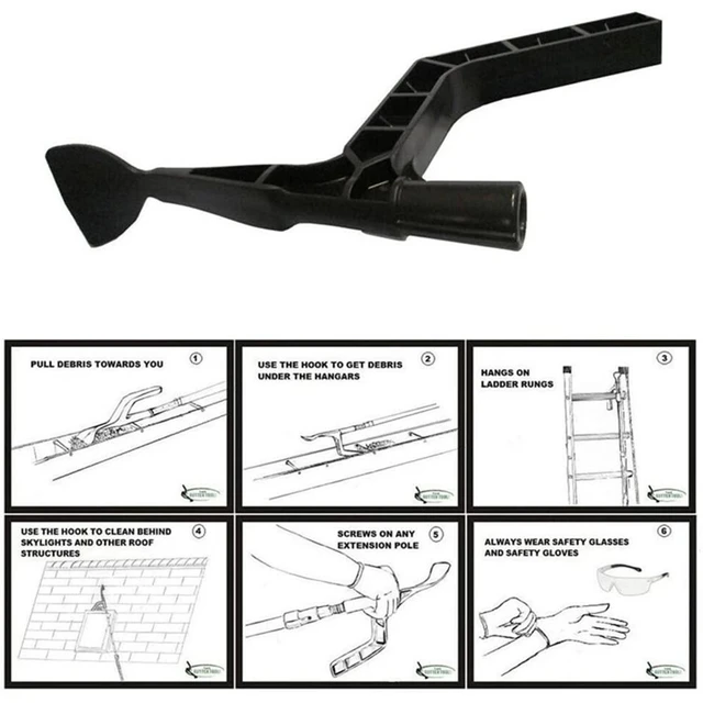 Tetőtisztító Horog Ergonómikus Tisztító Szerszám Kanál Tető Mosogató Tisztítószerszáma Kertre És Vízforraló Városára Alkalmas - Image 5
