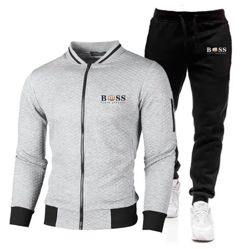 2023 Fashion casual men's and women's hoodies + baseball pants, hooded zip tracksuit, 2023 Spring and autumn piece set
