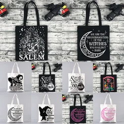 Harajuku Shopping Canvas Shopper Bag girl handbag Shoulder Lady Bag Women Shopper bag magic Witches Brew Tarot card witchy Bag