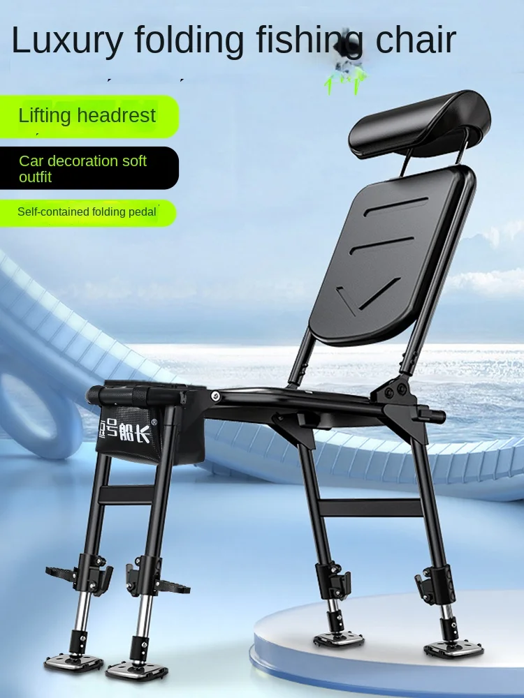 

New Knight Fishing Chairs Ultra Light All-terrain Portable Folding Can Lie Down Fishing Chair Adjustable Headrest Outdoor Chair