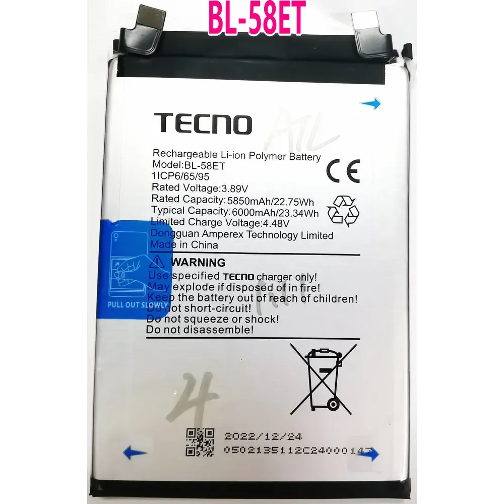 

Original TECNO BL-58ET Replacement Phone Battery