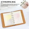 A7 5Pcs Binder Pockets Binder Zipper Folders for 6Ring Notebook Divider Page Waterproof PVC Leaf Document Filing Bag 3