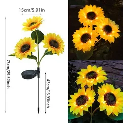 Solar - Powered Sunflower Garden Lights - Yellow Flower Lawn Lamps (1pc)