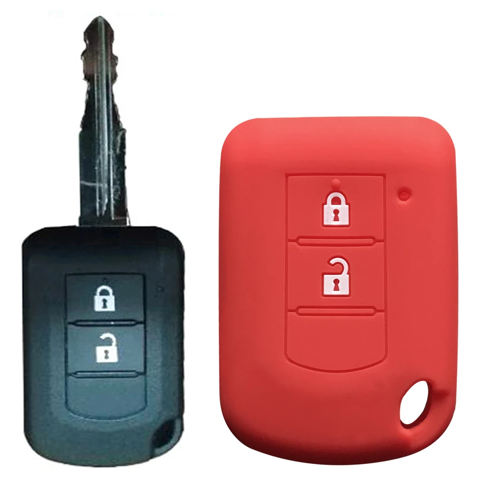 Silicone Car Key Cover Case For Mitsubishi ASX ASH Outlander Lancer EX Galant Pajero L200 2 Button Keyring Protector