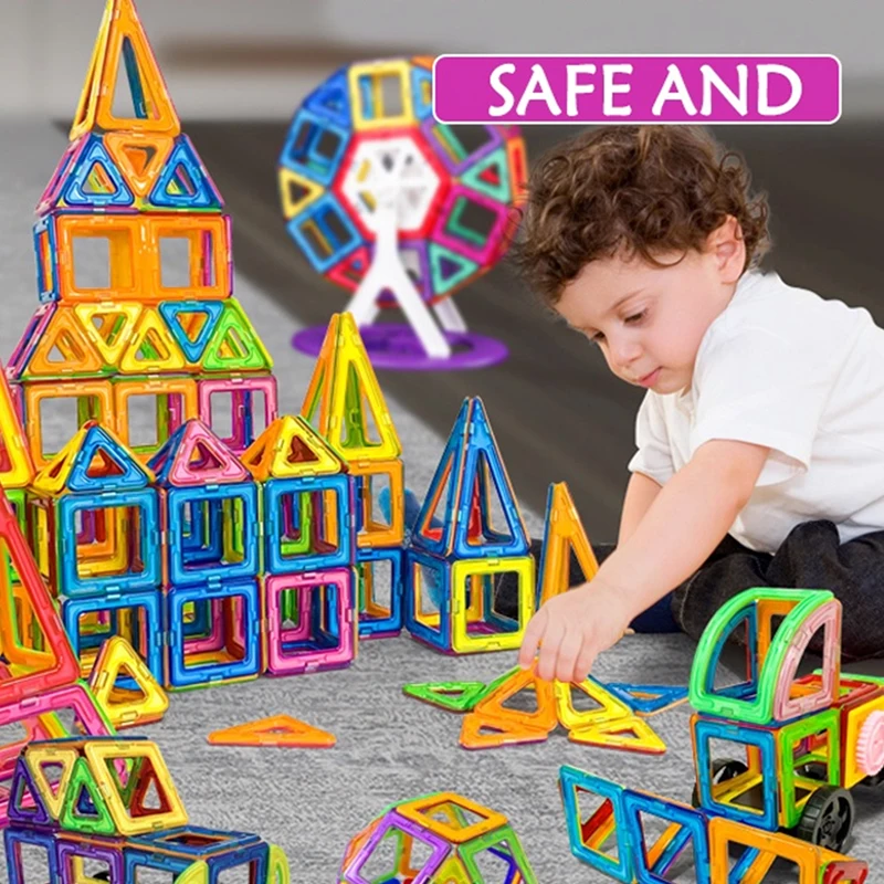 

Набор магнитных блоков, 24 шт., магнитные плитки для архитектурных игр, детские развивающие игрушки большого размера