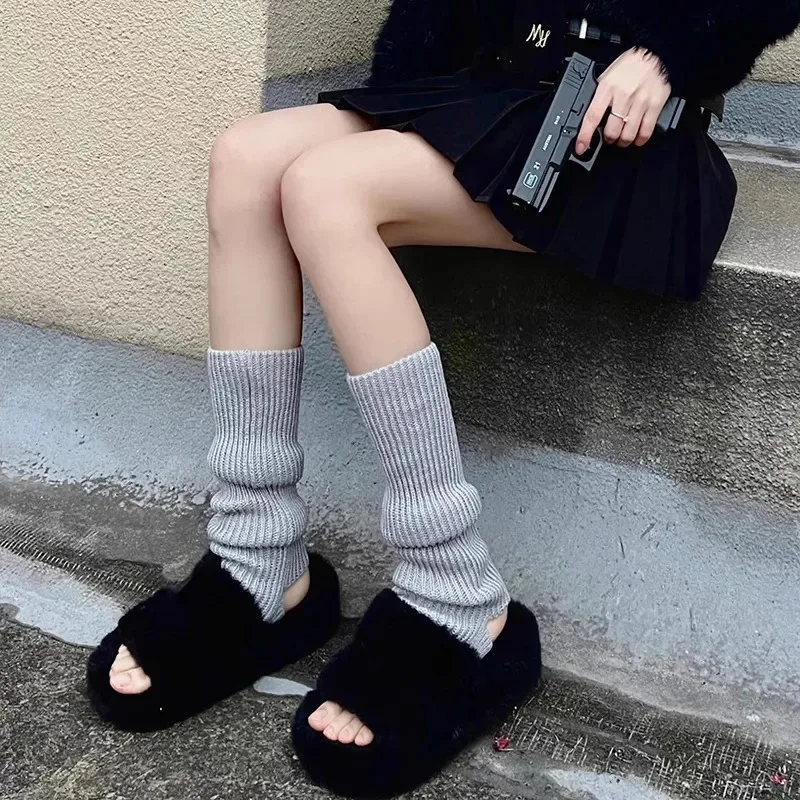 1/2pair Lolita Long Socks for Women Leg Warmers Knitted Stockings Warm Foot Cover Arm Leg Warmer Winter Crochet Socks Boot Cuffs