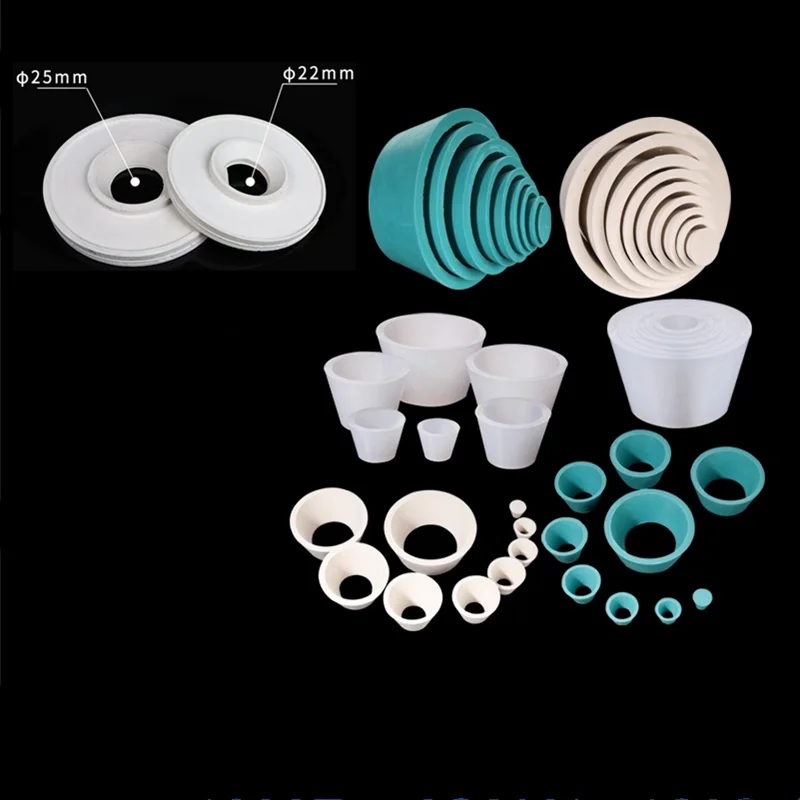 

One Set Rubber/Silicone Funnel Holder 9*1set of Plugs or The Suction Filter Bottle Pad for Laboratory
