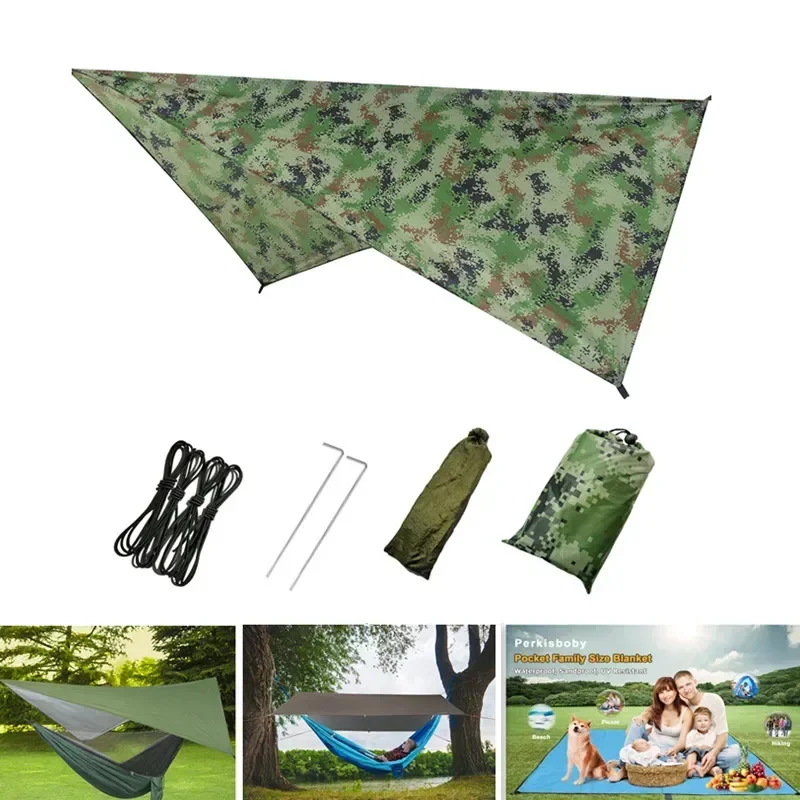 Pop-Up Portable Camping Hammock with Mosquito Net and Sun Shelter,Parachute Swing Hammocks Rain Fly Hammock Canopy Camping Stuff 4