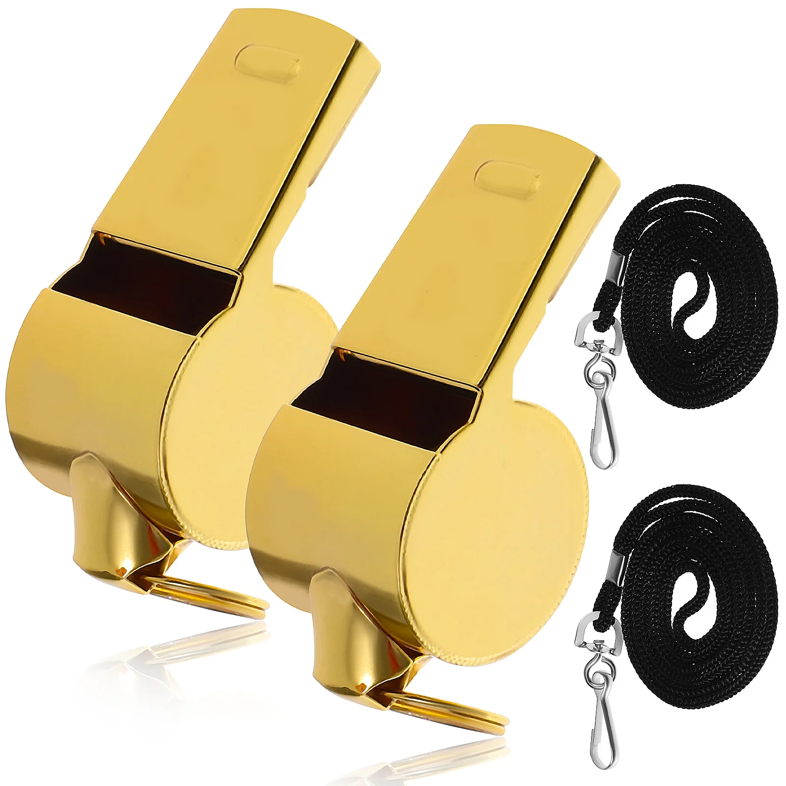 

2 Pcs Whistle Sports Referee Coaches Basketball for Children Stainless Steel with Lanyard Life-saving