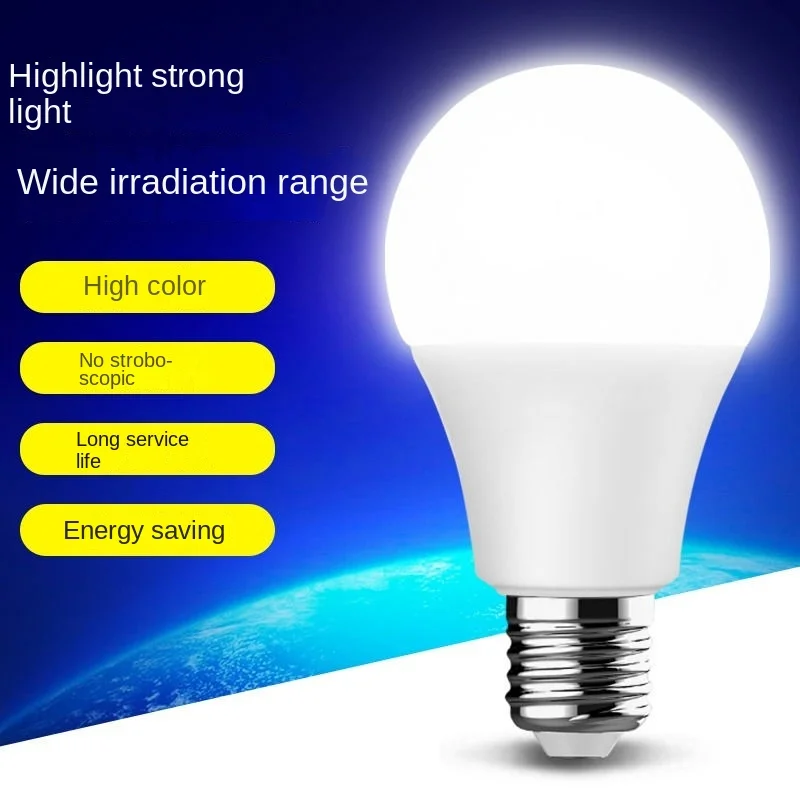 Led E14e27 Energy-Saving Bulb Super Bright Household Screw 45w36w28w25w White Warm Yellow Light in Living Room Bedroom Kitchen