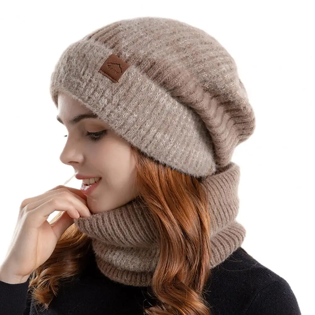 

Neck Warmer Soft Fleece Lined Hat Scarf Set for Women Warm Winter Beanie Windproof Scarf Combo Ideal for Trendy Winter Fashion