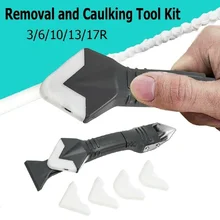 

Glass Glue Angle Scraper Caulk Remover and Sealant Scraper Set 3 In 1 Silicone Removal and Caulking Sealant Trowel Tool