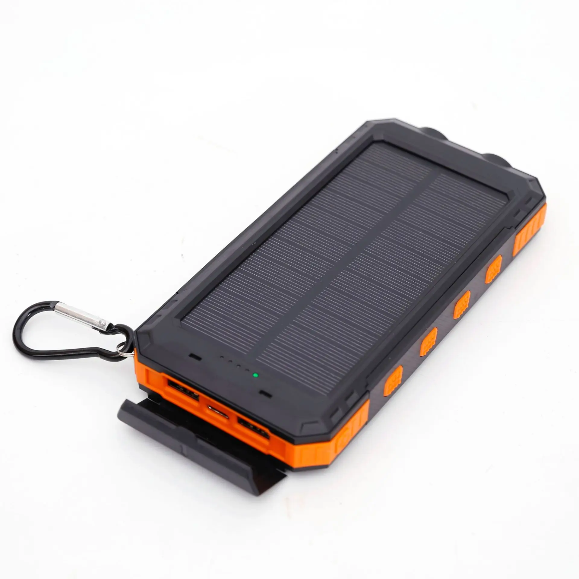 1PC Solar Charger Power Bank 20000mAh Portable External Battery Pack 5V Fast ChargingSuper Bright Flashlight Panel Charging