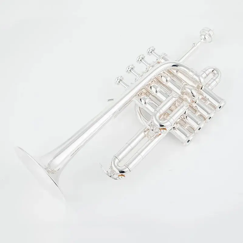 Professional High trumpet Bb Piccolo Trumpet Brass Gold Silver Lacquer Surface Trumpet High Quality Monel Piston