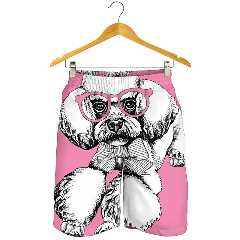 

Cute Pets Dog Pattern Short Pants Men 3D Print Animal Beach Shorts Children Summer Vacation Swimming Trunks Surf Board Shorts