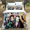 Demon Slayer bedding set soft bed cover pillowcase singledouble Japanese manga Children and adolescents sheet set 4