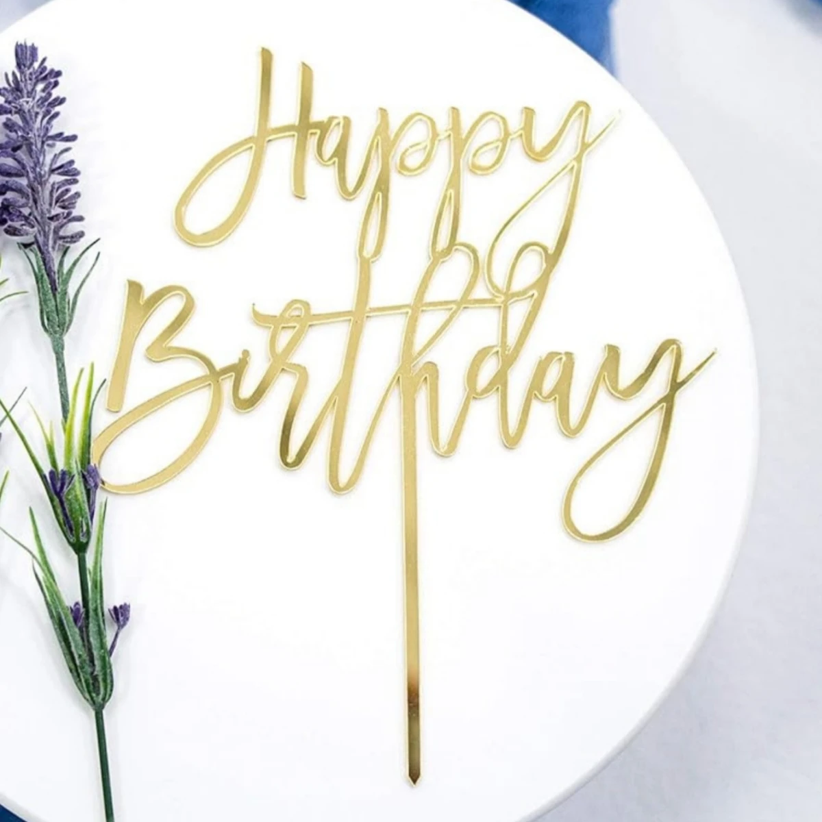 50 PCS Birthday Cake Topper - Elegant Gold Acrylic Party Pick 3PCS Happy Golden Birthday Cake Topper - Gold Glitter Pick for Celebrating Anniversary Theme Party Cake Decorations Supplies 6